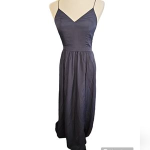 1. STATE Maxi Dress Navy Blue Vneck Slip Dress